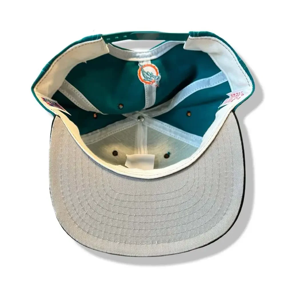 90s New Era Miami Dolphins NFL Snapback Hat Size Medium-Large Vintage